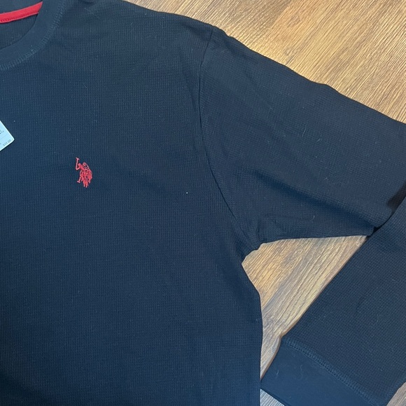 NWT - US POLO ASSN - Black Long Sleeve Shirt with Red Logo - Picture 6 of 10